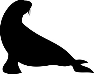 Walrus Silhouette SVG Vector for Arctic Wildlife Design Projects © generasi