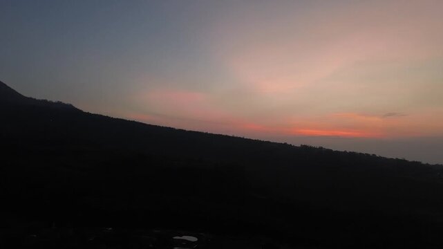 Morning View of Mount Merapi Volcano in Yogyakarta, Indonesia