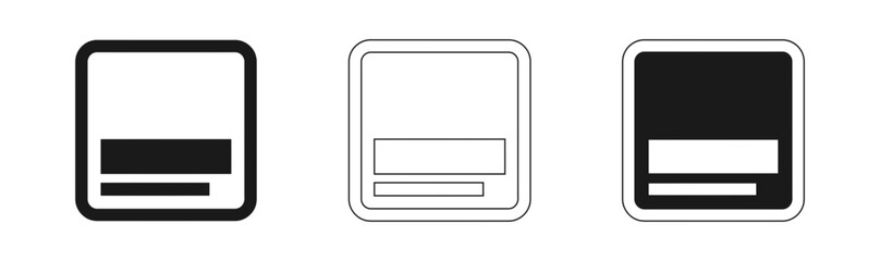 Sd card variations black outline and inverted color schemes for data storage illustration © Icon shop
