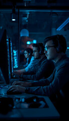 Fototapeta premium Late-Night Software Development