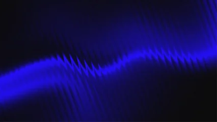 Fototapeten Fraktale Wellen Ribbed glass background with abstract waves and glossy gradient textures in black and blue, perfect for modern design, digital surfaces, decorative patterns, or minimal architectural themes  © soepratman