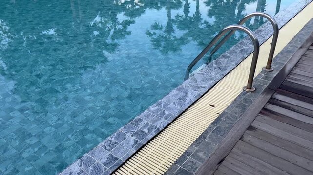 Blue water in the swimming pool hotel