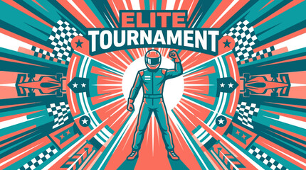 Obraz premium Victory In Elite Racing Tournament Celebration Of Champion