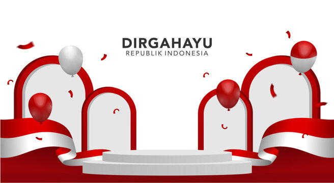 Indonesian Independence Celebration Stage Podium Template