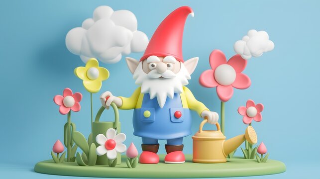 cartoon image with gardening 