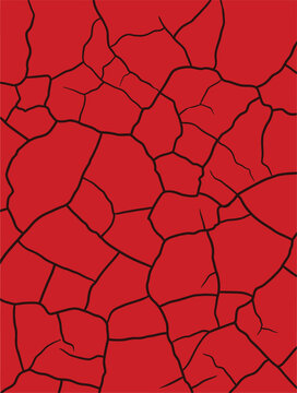 Cracked, red, texture background, vector, dry earth, cracked surface