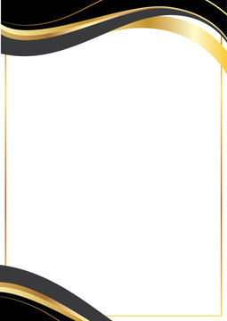 corporate premium certificate background design with dark black gold curve