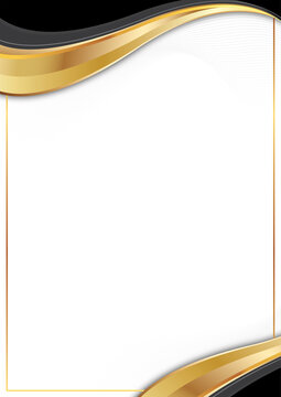 abstract diploma certificate background temlate with matte black gold curve