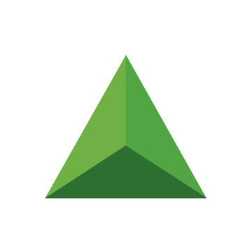 Green Equilateral Triangle Vector Icon
