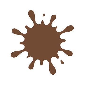 Brown mud splatter vector icon