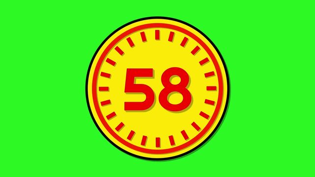 Number 58 with circular animation on green screen background. 58 days to go. 58 days left