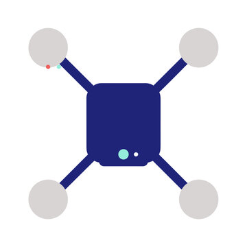 Flat vector icon of a drone with camera