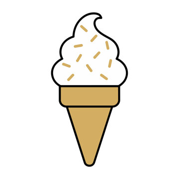 Soft Serve Ice Cream in Cone with Sprinkles