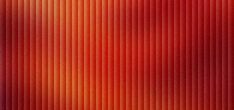 Abstract red corrugated metal texture with vertical lines. Industrial crimson steel wall background with rhythmic shadows. Minimalist ruby metallic surface for modern architectural design.