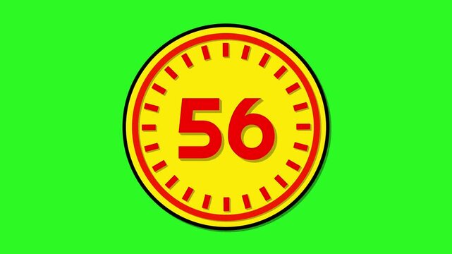 Number 56 with circular animation on green screen background. 56 days to go. 56 days left