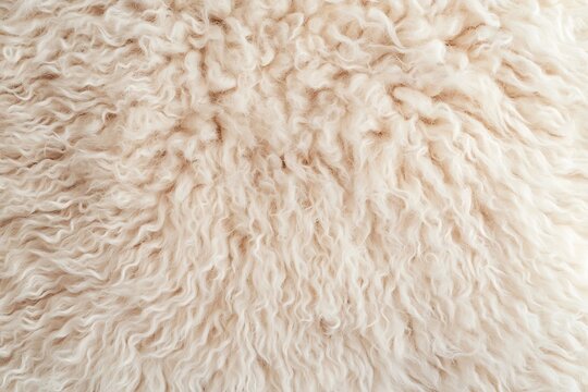 Close-up of Soft Cream-Colored Wool Texture for Background or Textile Design Use