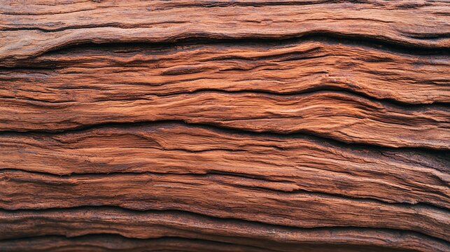 Close-up of weathered layered sandstone rock surface with rich earthy brown tones and natural textures