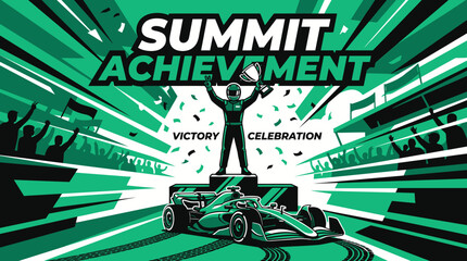 Obraz premium Summit Achievement Victory Celebration Formula One Racing Grand Prix Triumph