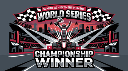 Obraz premium Summit Achievement World Series Championship Winner Victory