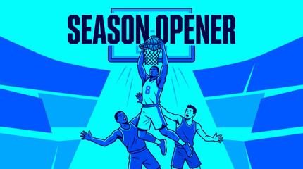Obraz premium Start Of The Basketball Season Slam Dunk Action