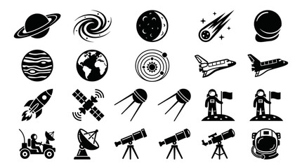 Space and astronomy icons set © MdSazidHasan
