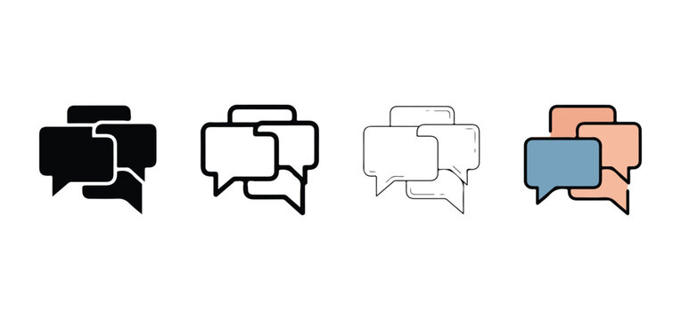Speech bubbles icons in different colors and styles for chat and communication  various colored speech bubbles for dialogue and conversation