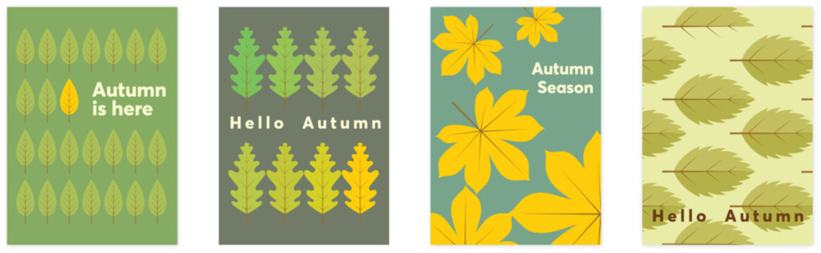 Autumn. Fall. thanksgiving. A set of simple flat vector illustrations. Background patterns hello autumn, autumn sale, seasons. Perfect background for banner, poster, flyer, cover.