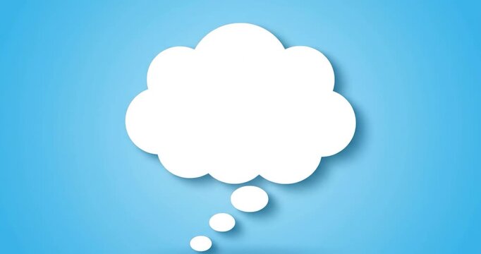 White Thought Bubble Floating Against A Minimalist Light Blue Background