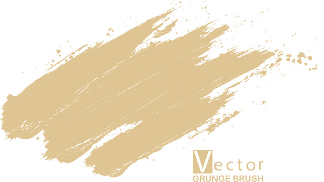 Brown grunge brush vector element for text background. Abstract paint stroke design element isolated. Vector eps10
