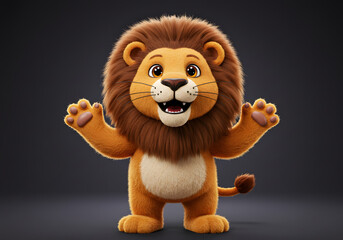 Fototapeta premium Cartoon lion character illustration