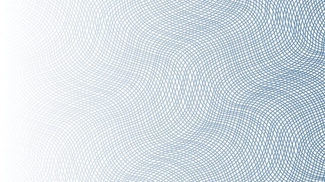 Abstract guilloche pattern with blue wavy geometric lines. Vector security background for certificate, voucher, banknote or diploma design.