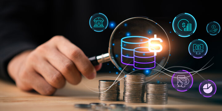 Investment analyst evaluates asset growth opportunities through financial analysis, portfolio monitoring, wealth accumulation, risk assessment, capital allocation, investment performance tracking.