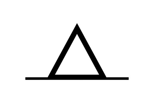 Black geometric angle symbol isolated on a white background