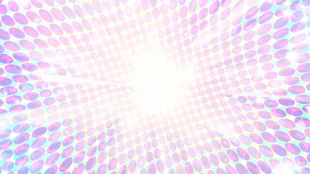 Abstract background with pink and purple halftone dots and light rays