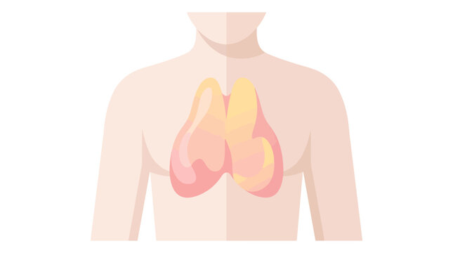Pinkish Yellow Lobed Human Thymus Gland Icon