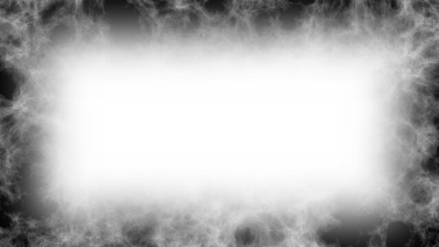 黒い煙の抽象的な透過フレーム素材｜Dark smoke border elements, transparent background