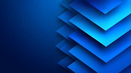 Fototapeta premium Abstract blue geometric background with layered squares.
