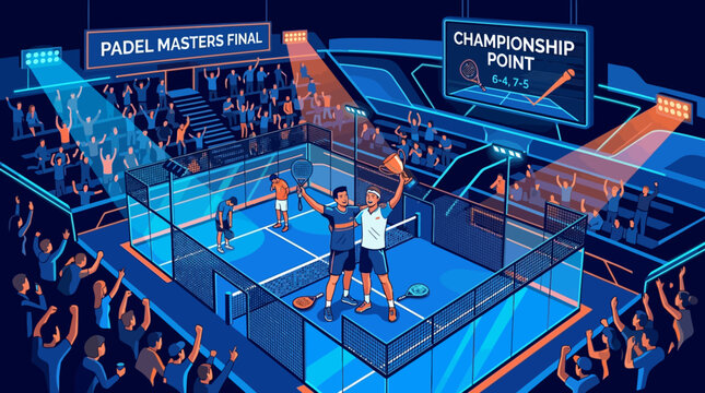 Padel Masters Final Championship Point Victory Celebration