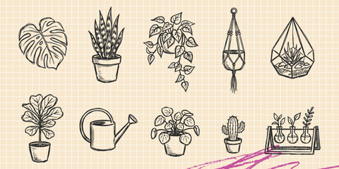 Hand drawn vintage black ink scribble doodle vector set of esoteric mystic magic astrology zodiac alchemy sacred geometry spiritual and occult symbols © Broke Stoke