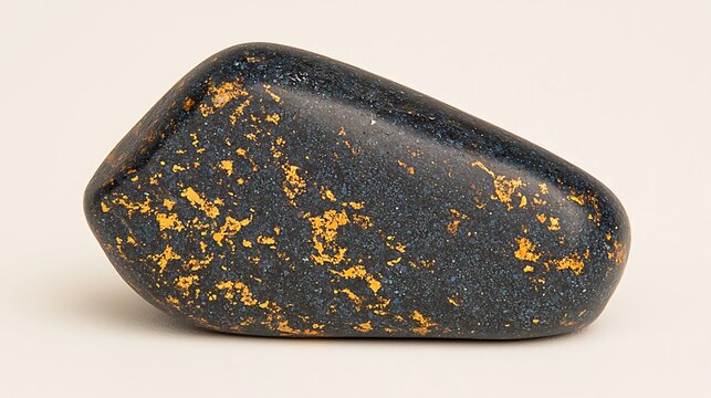 Sparkling Black Stone with Golden Flecks, Natural Gemstone for Jewelry, Decor, and Art Projects
