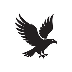 Fototapeta premium eagle silhouette isolated on white background