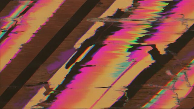 Vivid Diagonal Glitch Effect and Digital Distortion Noise Background