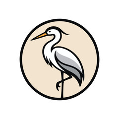 Naklejka premium Elegant crane bird mascot logo design for eco tourism or organic brand