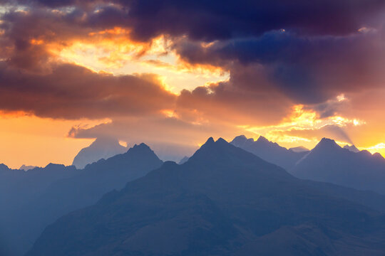 Mountains on sunset