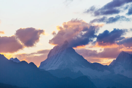 Mountains on sunset