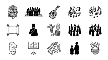 Obraz premium Diverse Cultural Icons: Art, Music, People, Tradition, Heritage, Symbols
