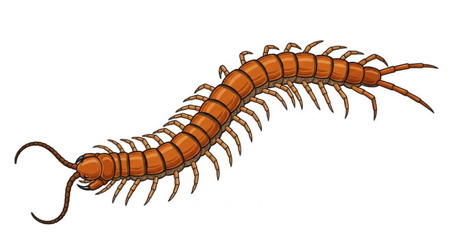 Centipede insect vector illustration isolated on white background