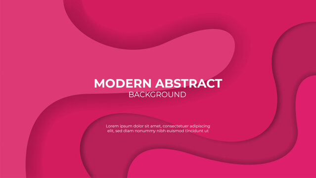 Modern Magenta Papercut Abstract Background with Fluid Wavy Layers