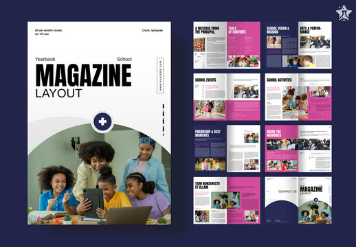 School Yearbook Magazine Template