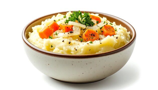 Traditional Dutch hutspot mashed potatoes with carrots